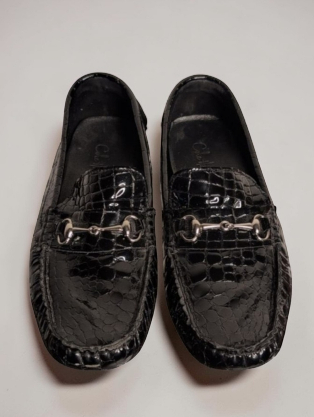 Cole Haan Crocodile Driving Mocs Women's 6.5B Loafers Black D28096 Old Money - Picture 12 of 12
